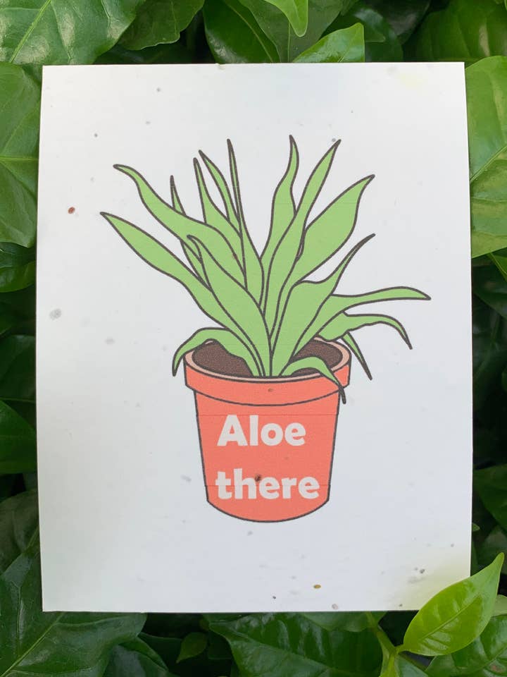 Plantable Card: Aloe There for wholesale by Seeds of Paper