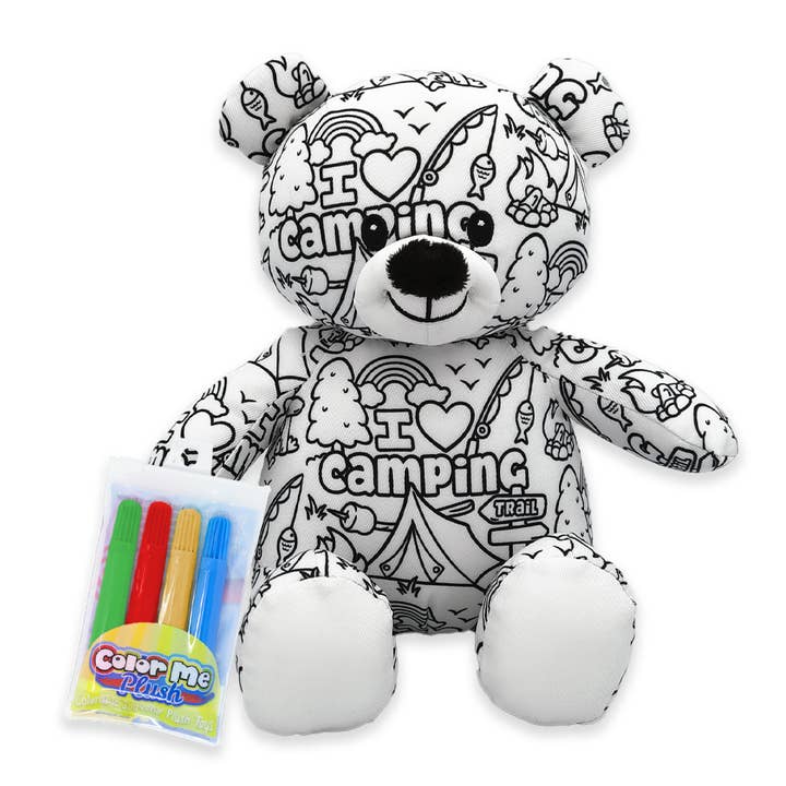 The RGU Group - Wholesale Stuffed/Plush Toy - Kids & Baby - 8.5" I Love Camping Color Me Plush Teddy