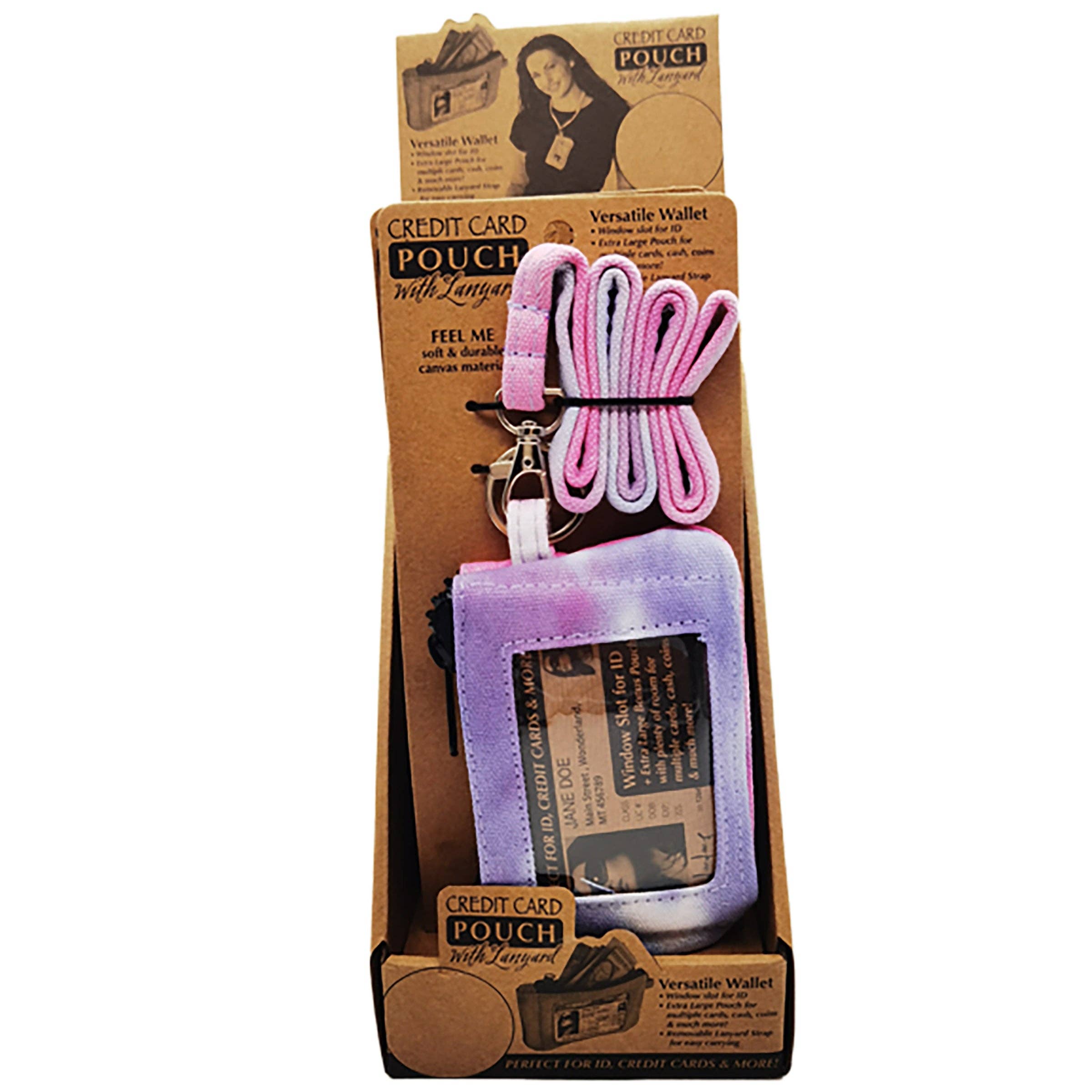Novelty Brands - Wholesale Retailer Display - Accessories - Credit Card Pouch Lanyard Tie Dye Assortment - 6/Display4