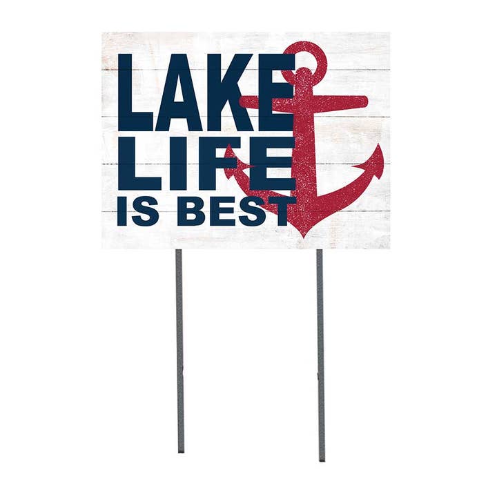 18x24 Lake Life Anchor Lawn Sign for wholesale by Kindred Hearts