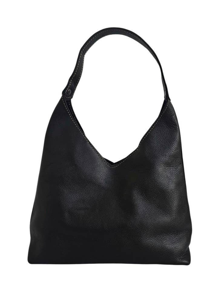 La Borsa a Spalla Classica Verona - Nero per la vendita all'ingrosso da parte di MBH Leather