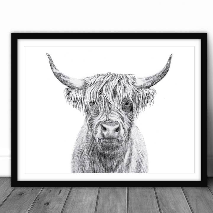 Highland Cow Portrait for wholesale by LE NID atelier