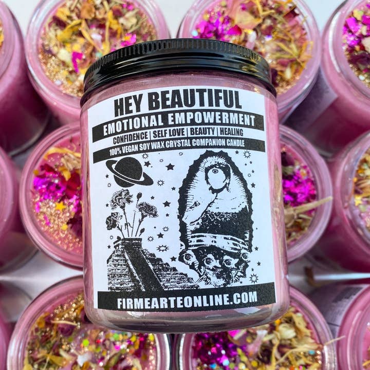 CC Candle | Hey Beautiful | Emotional Empowerment for wholesale by Firme Arte Internet Bodega