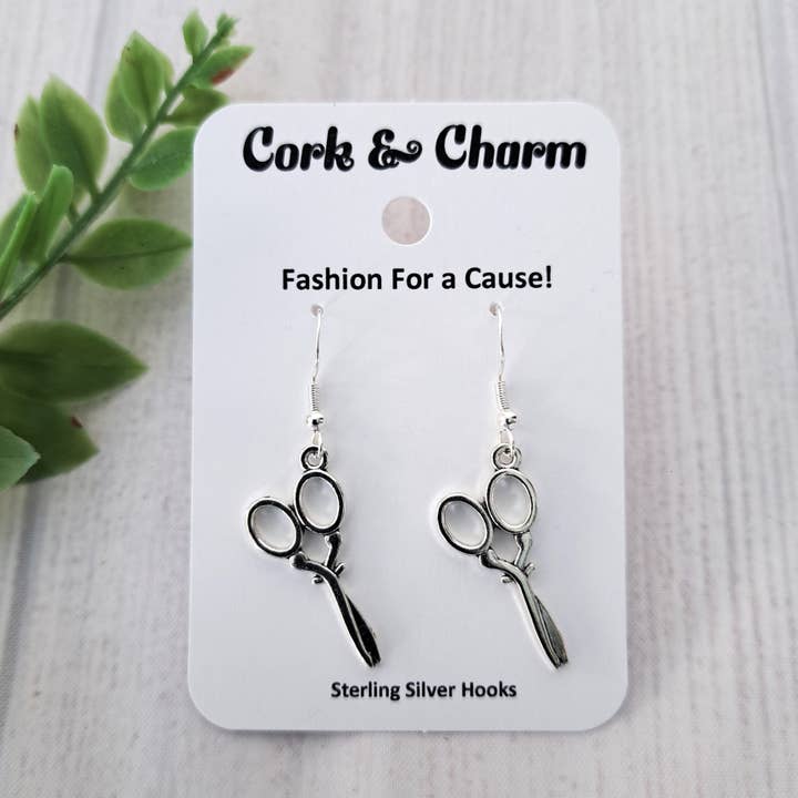 Silver Scissors Sterling Silver Earrings for wholesale by Cork and Charm