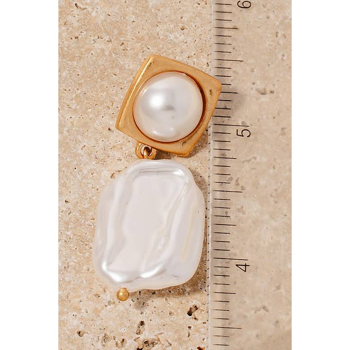 VG Pearl Charm And Stud Dangle Earrings for wholesale on Faire