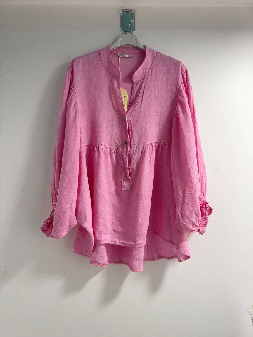 Happy look - Wholesale Blouse - Women's - Puff sleeve linen blouse 9