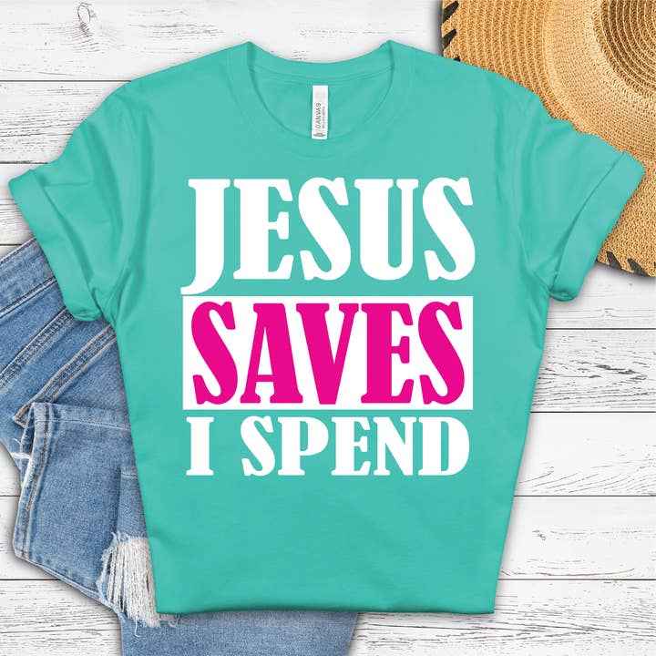 Southern Attitude Designs Inc – Engroshandel T-shirt med print - Dame – Jesus redder, jeg bruger