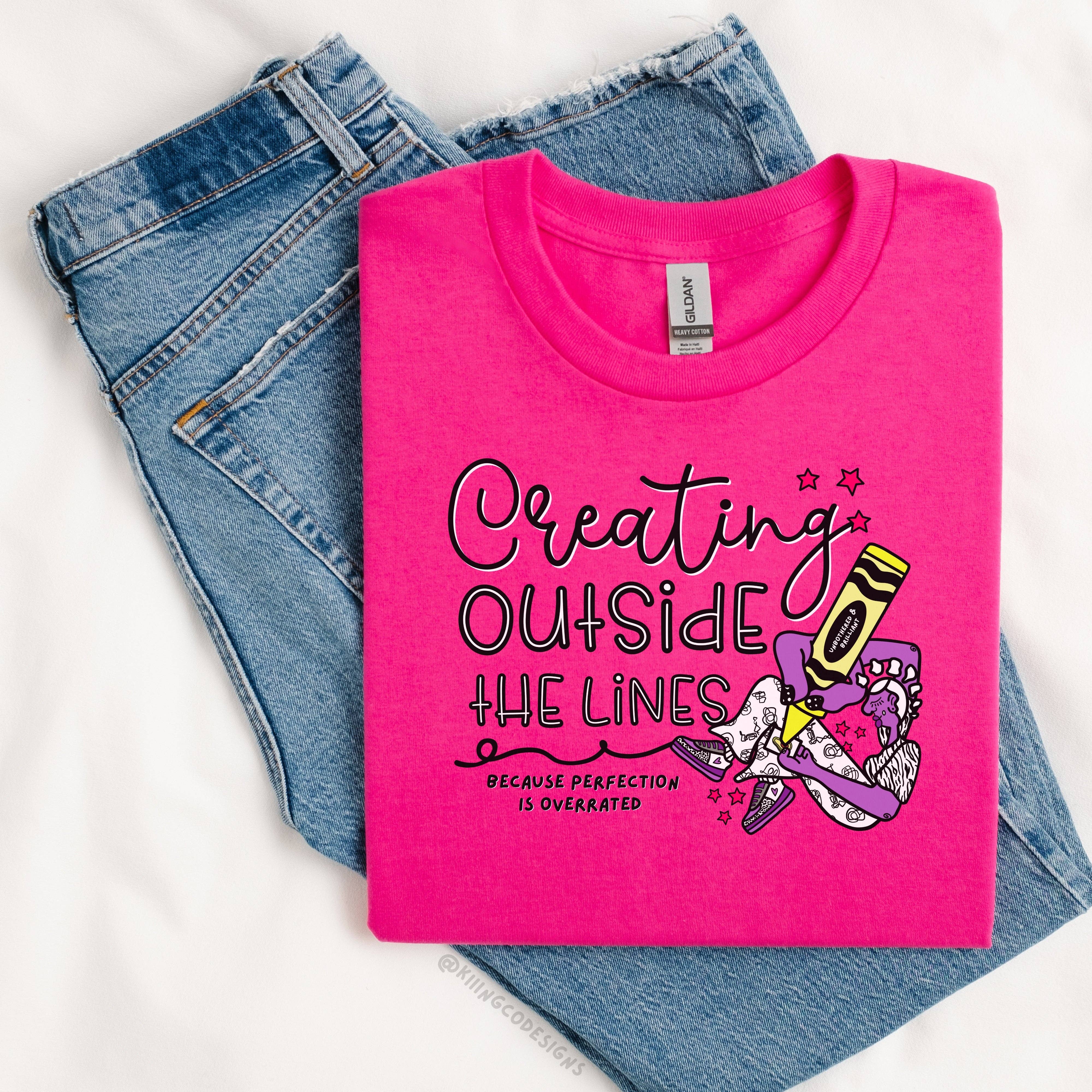 Kiiing & Co. Designs - Wholesale Screen Printed T-Shirt - Unisex - Creating Outside the Lines Tee1