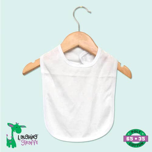 Baby Blank Velcro Closure Bib 1-PLY | No Minimums! for wholesale by Laughing Giraffe
