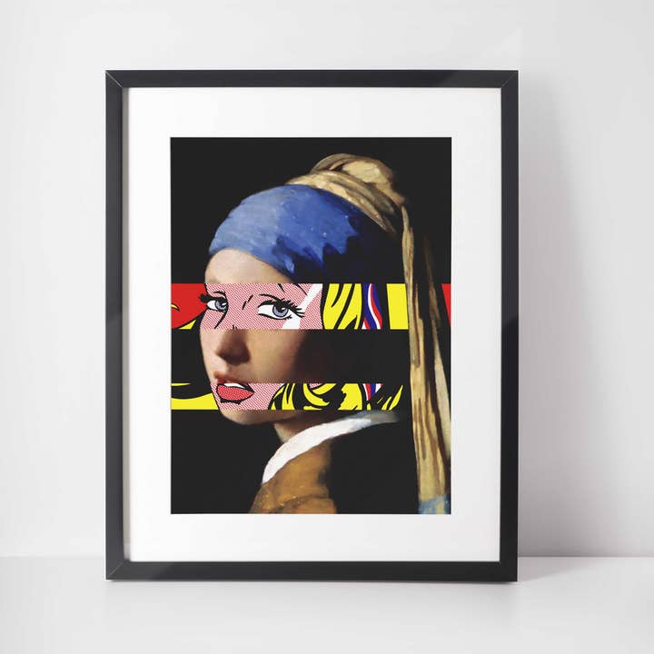 Luigi Tarini Graphic Artist - Wholesale Poster - Mashup Vermeer's Girl with a Pearl Earring & Roy3