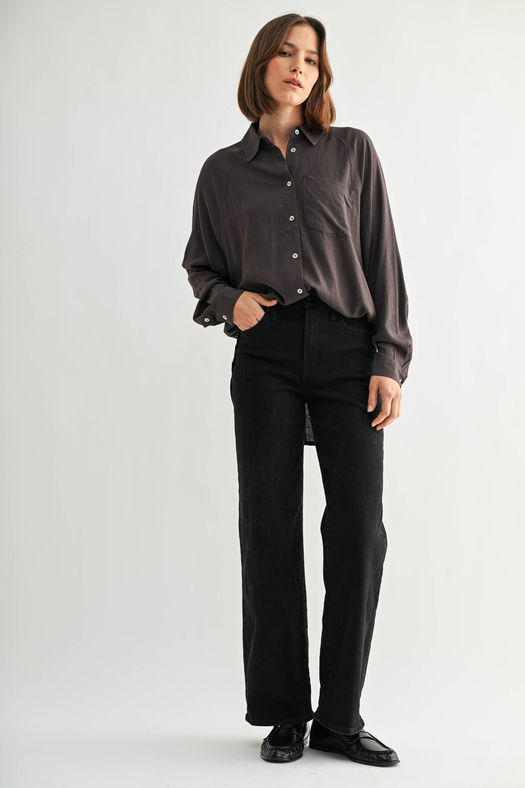 FUN2FUN - Wholesale Button Down Shirt - Women's - LINEN BLEND SHIRT7