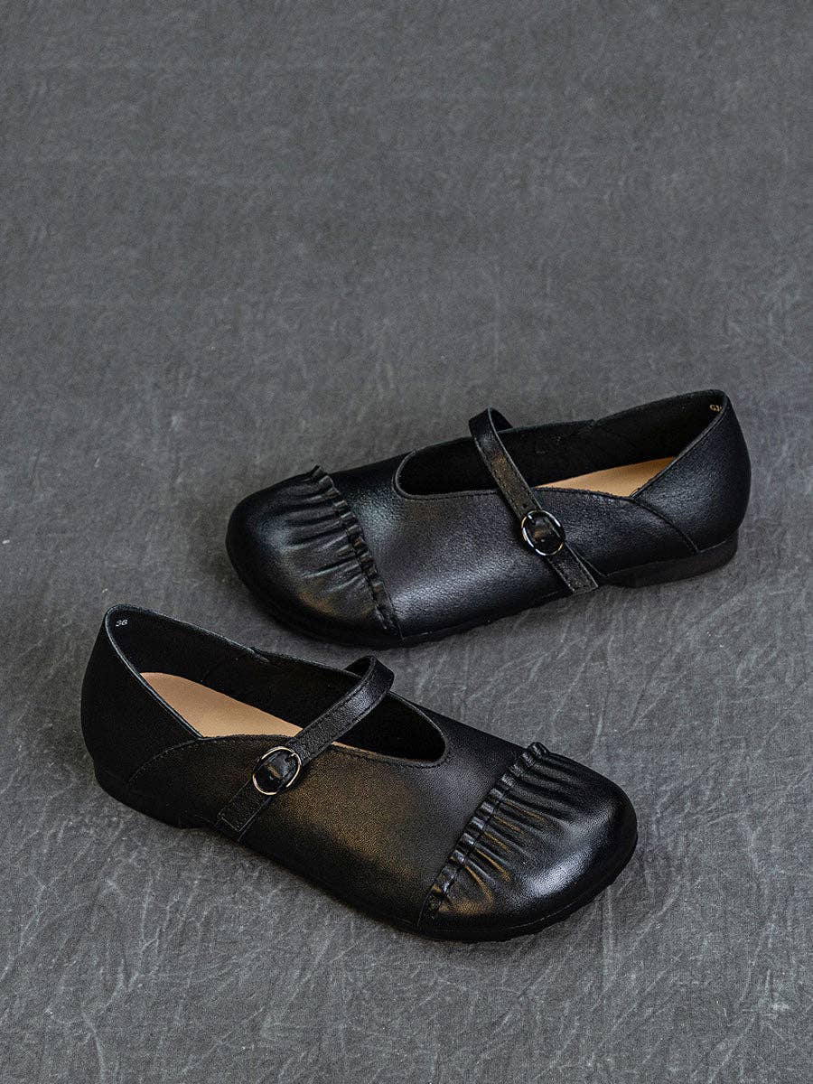 StyleGalX – wholesale Lågskor - Dam – Vintage damskor i äkta läder med låg klack och detaljer i splices4