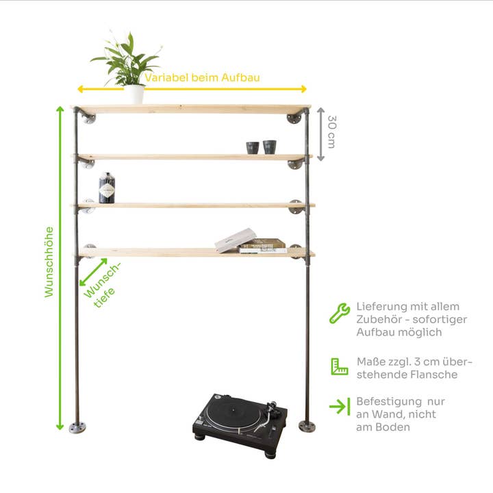 Regal industrielt design - reolsystem til bøger og opbevaring for engroshandel hos various - Design aus Stahlrohr