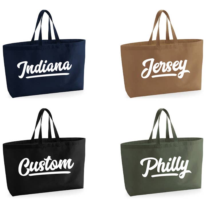 Borsa a tracolla oversize City personalizzata in stile retrò per la vendita all'ingrosso da parte di Lovetree Design