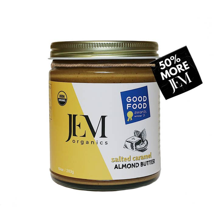 JEM Organics - Wholesale Nut Butter - NEW! 10oz JEM Organics Sprouted Salted Caramel Almond Butter