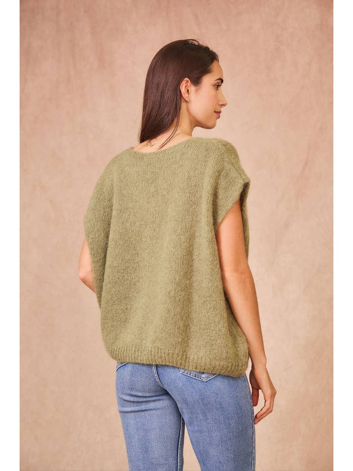 Calie Paris - Wholesale Knit Sweater - Women's - Kid Mohair Sleeveless Cardigan15