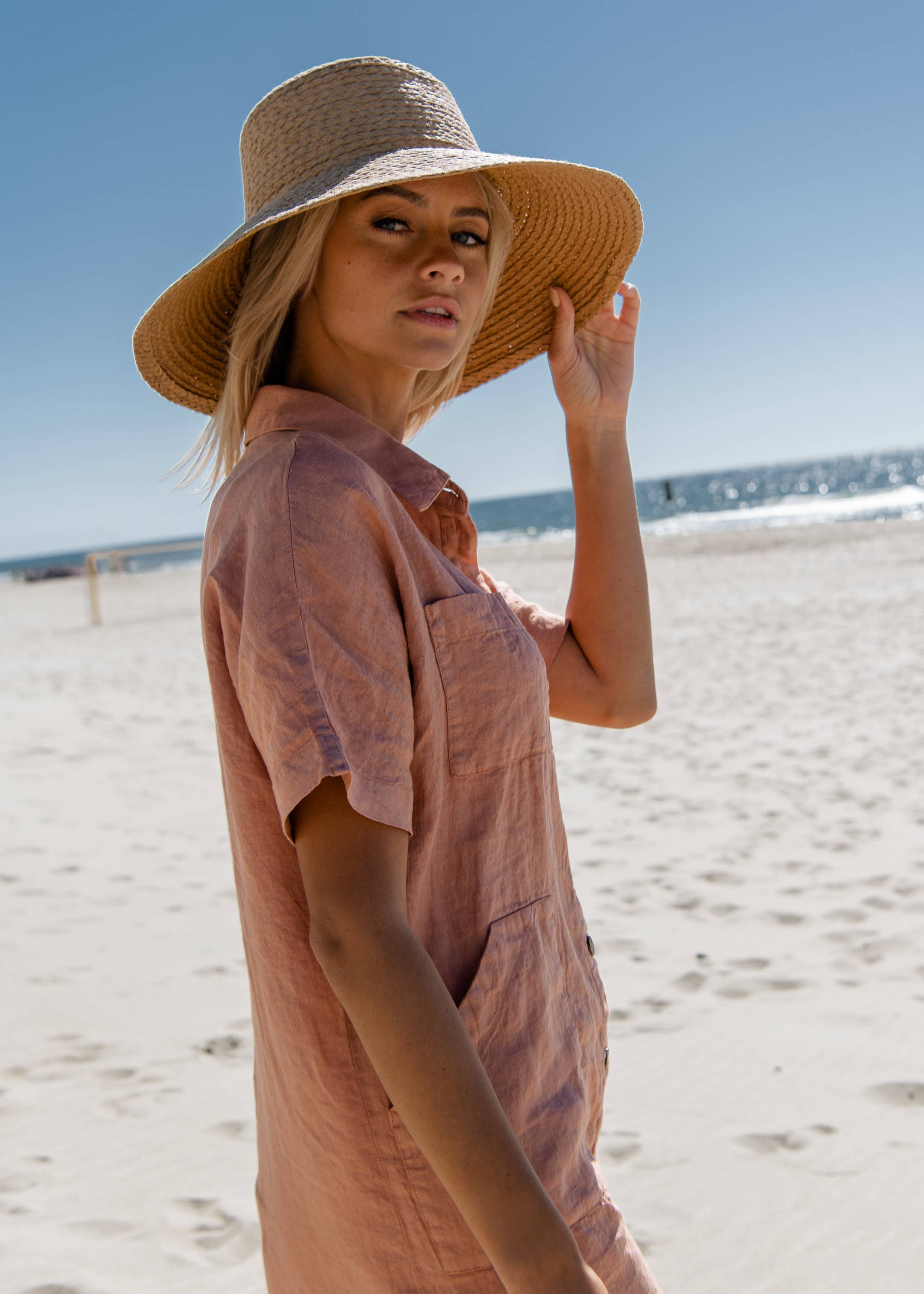 Sauths - Wholesale Dress - Women's - Audrey - Linen Shirt Dress in Various Colors 2