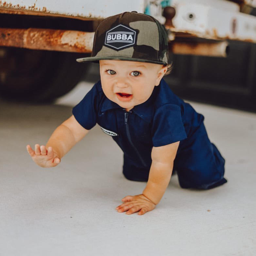 Knuckleheads  Infant and Toddler Navy Mechanic Coverall for wholesale on Faire2