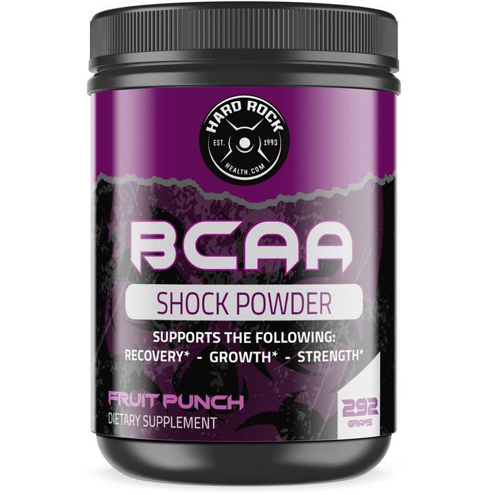 Hard Rock Health Stores – Proteína/Superalimento em pó por atacado – Pó de choque BCAA (ponche de frutas)1