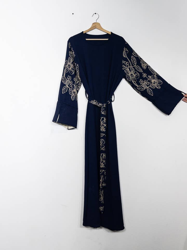 IDEAL OUTFIT - Wholesale Dress - Women's - Floral embroidered abaya dress ref:Ro2513jazz17