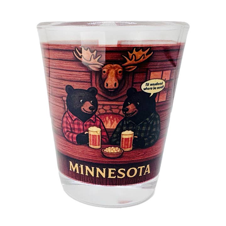 Minnesota I Wondered Where He Went 1.5 oz Shot Glass for wholesale by Token Atelier