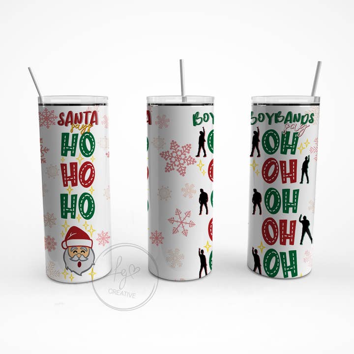 Ho Ho Ho (Oh Oh Oh Oh Oh) Stainless Steel Tumbler for wholesale by fangirl creative