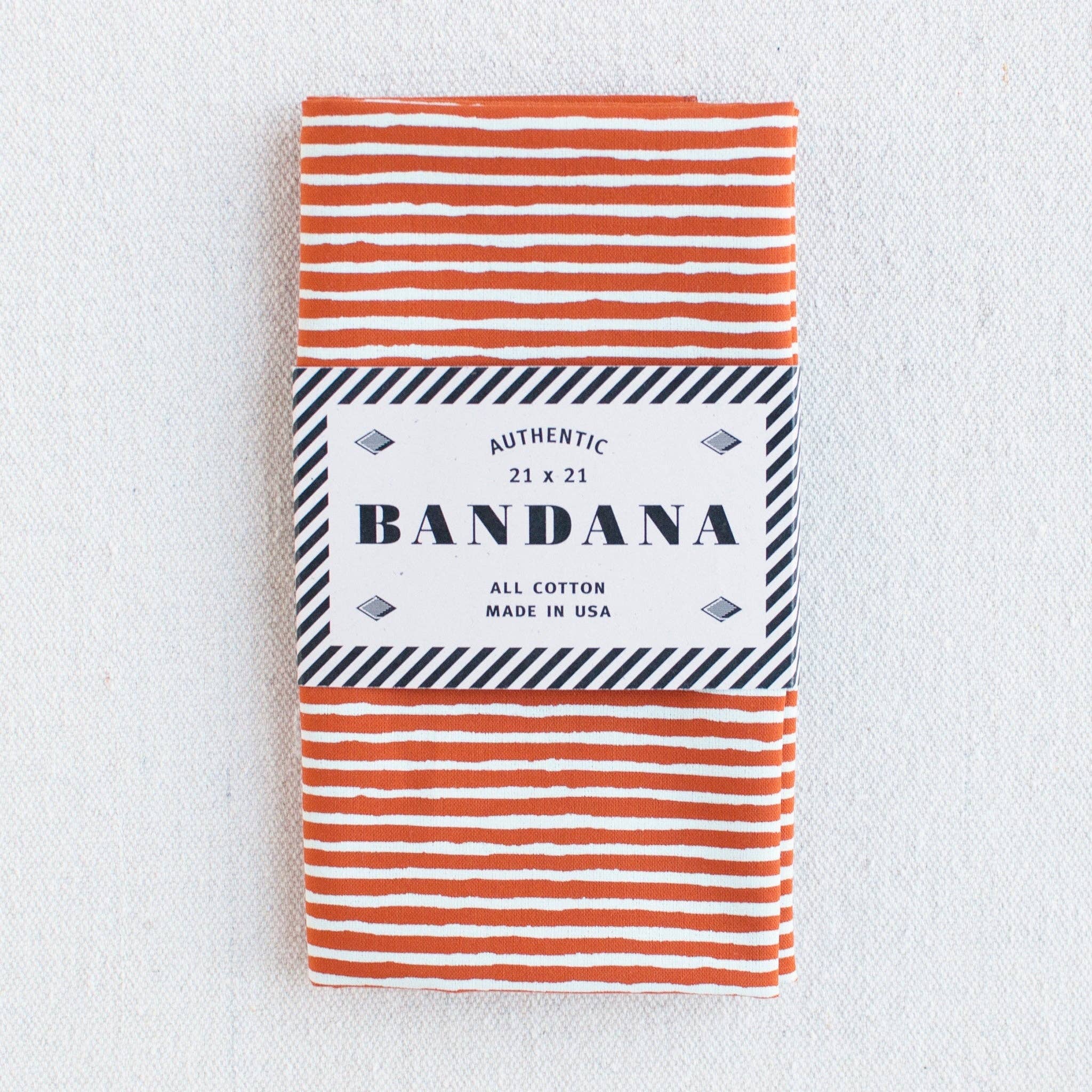 Abracadana - Wholesale Bandana - Unisex - Striped Bandana- Marmalade Orange1