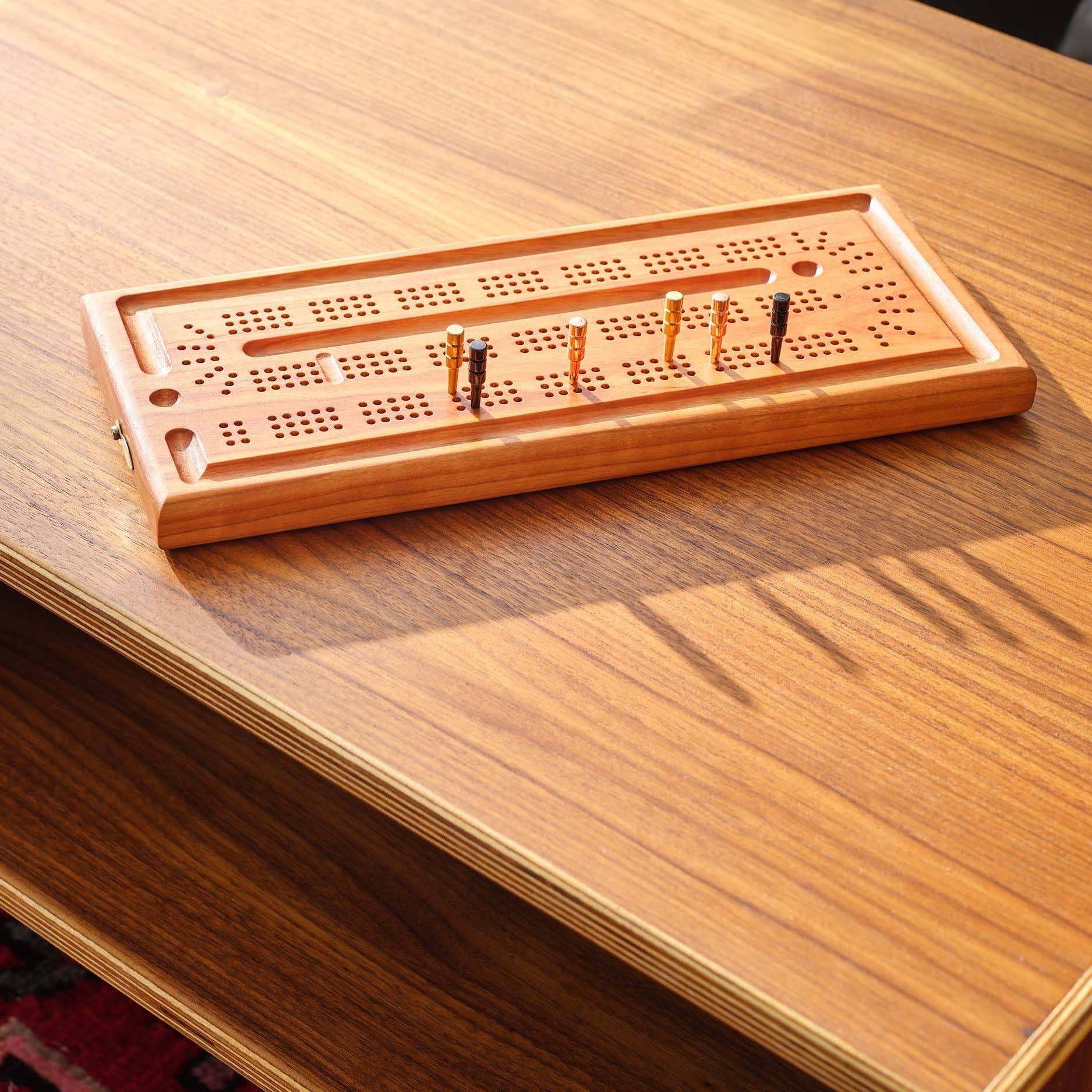 Relic Modern™ | Furniture & Objects - Wholesale Board Game - Modern 3-Player Cribbage Board with Pegs in Walnut or Cherry5