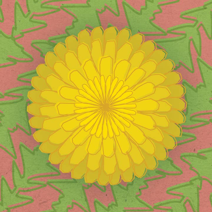 Impresión Giclée Funky Dandelion 10x10" - Arte Pop Retro para venta al por mayor de Jenna Smith
