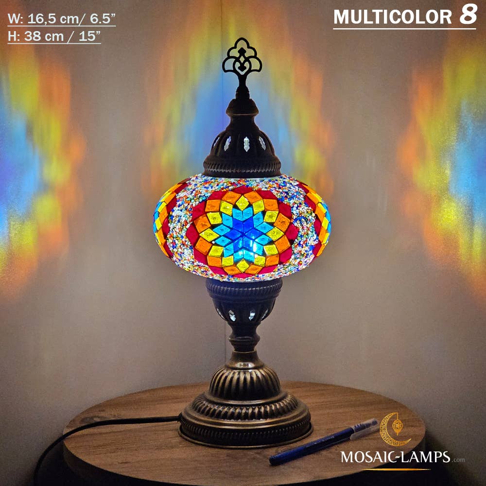 Mosaic Lamps - Vendita all'ingrosso Lampada da scrivania/d'accento - Lampada da tavolo grande a globo con mosaico turco, Marrakec, oltre 10 colori47