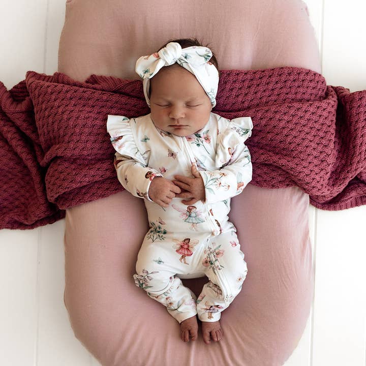 Fairy Garden Organic Snugglesuit Convertible Romper for wholesale by Snuggle Hunny