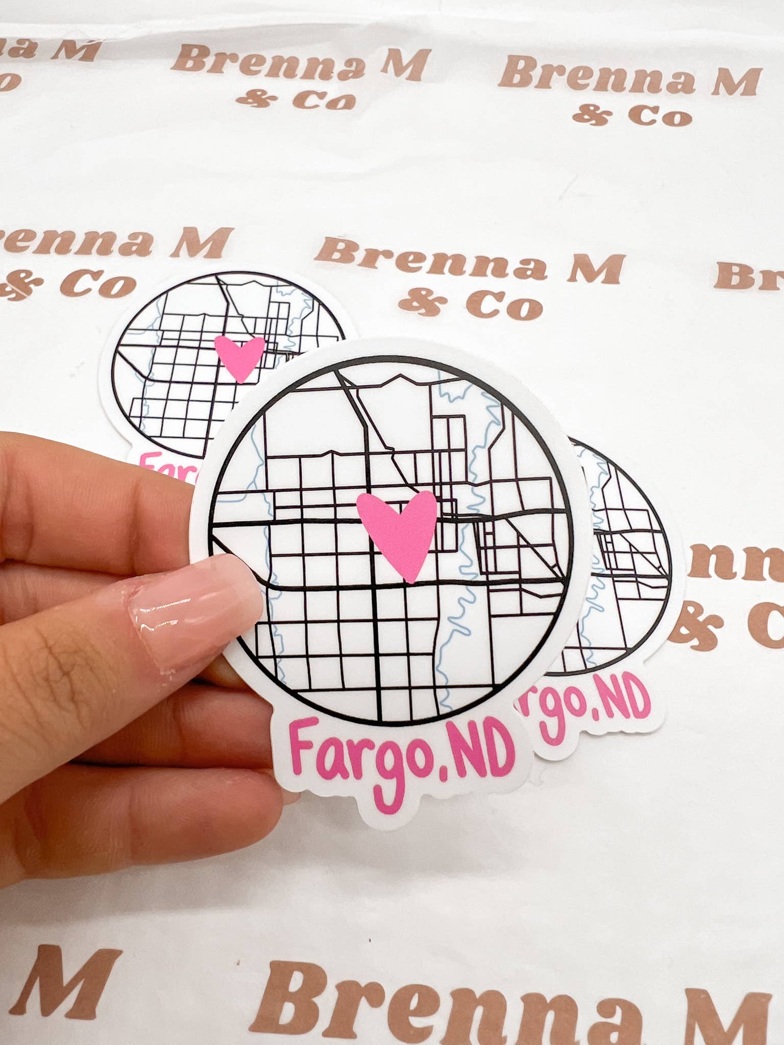 Fargo North Dakota Map Sticker