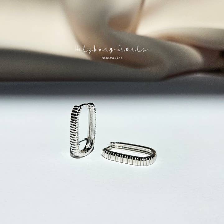 MINIMALIST RECTANGLE HOOP EARRINGS - E-H11311CT  for wholesale by HolyBang Jewels