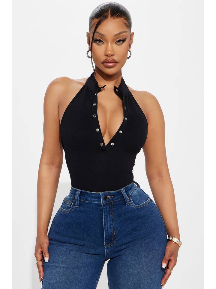 5besties inc - Wholesale One Piece Swimsuit - Women's - HIGH NECK BUTTON UP BODYSUIT4