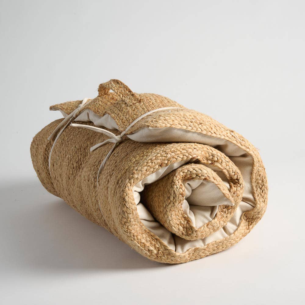 Jute Ivory Cotton Beach Mat for wholesale on Faire7