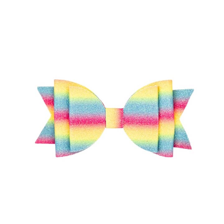 Rainbow Ombre Bow Clip - Kids Hair Clip for wholesale by Sweet Wink