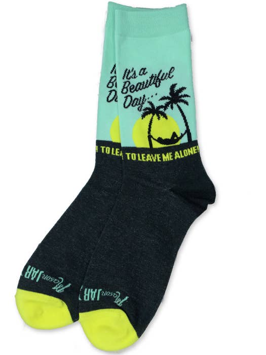 !Socks Beautiful Day/Leave Me Alone for wholesale by Mason Jar Label
