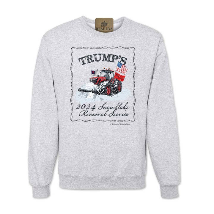 Trump's 2024 Snowflake Removal Service - Western Adult Unisex Sweatshirt for wholesale by Remuda Western Wear