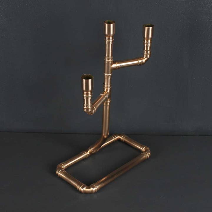 Kopper Kreation - Wholesale Candle Holder - Classic Copper Pipe Candelabra