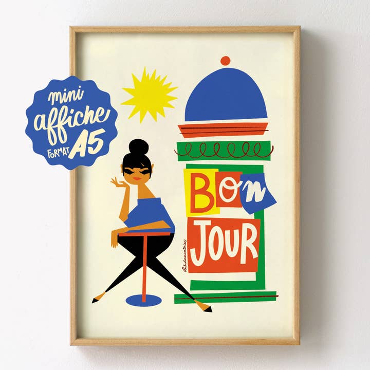Bonjour Morris - Affichette A5 pour la vente par Lulu la nantaise