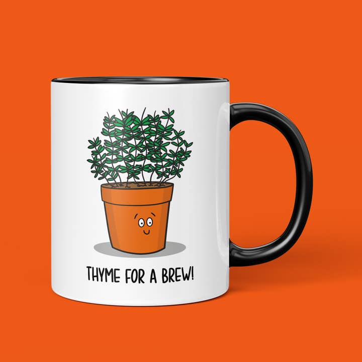 TeePee Creations - Wholesale Coffee Mug - Thyme For a Brew Pun Mug