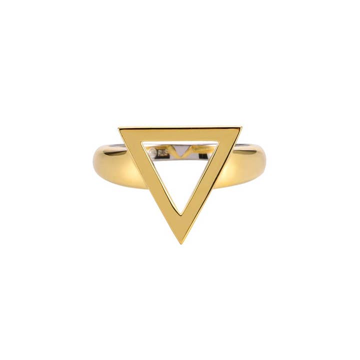 Triangle Tal Golden Silver Ring for wholesale by ORUS BIJOUX