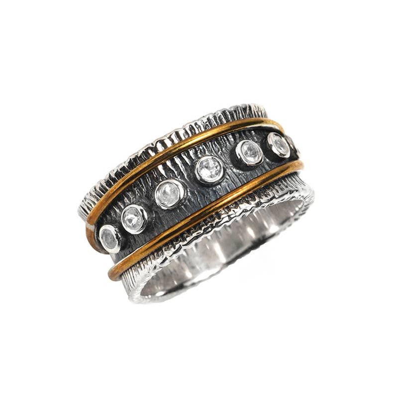 Tiramisu - Wholesale Cocktail/statement ring - 925 Silver Rainbow Moonstone Shadowcrest Beam statement Ring2