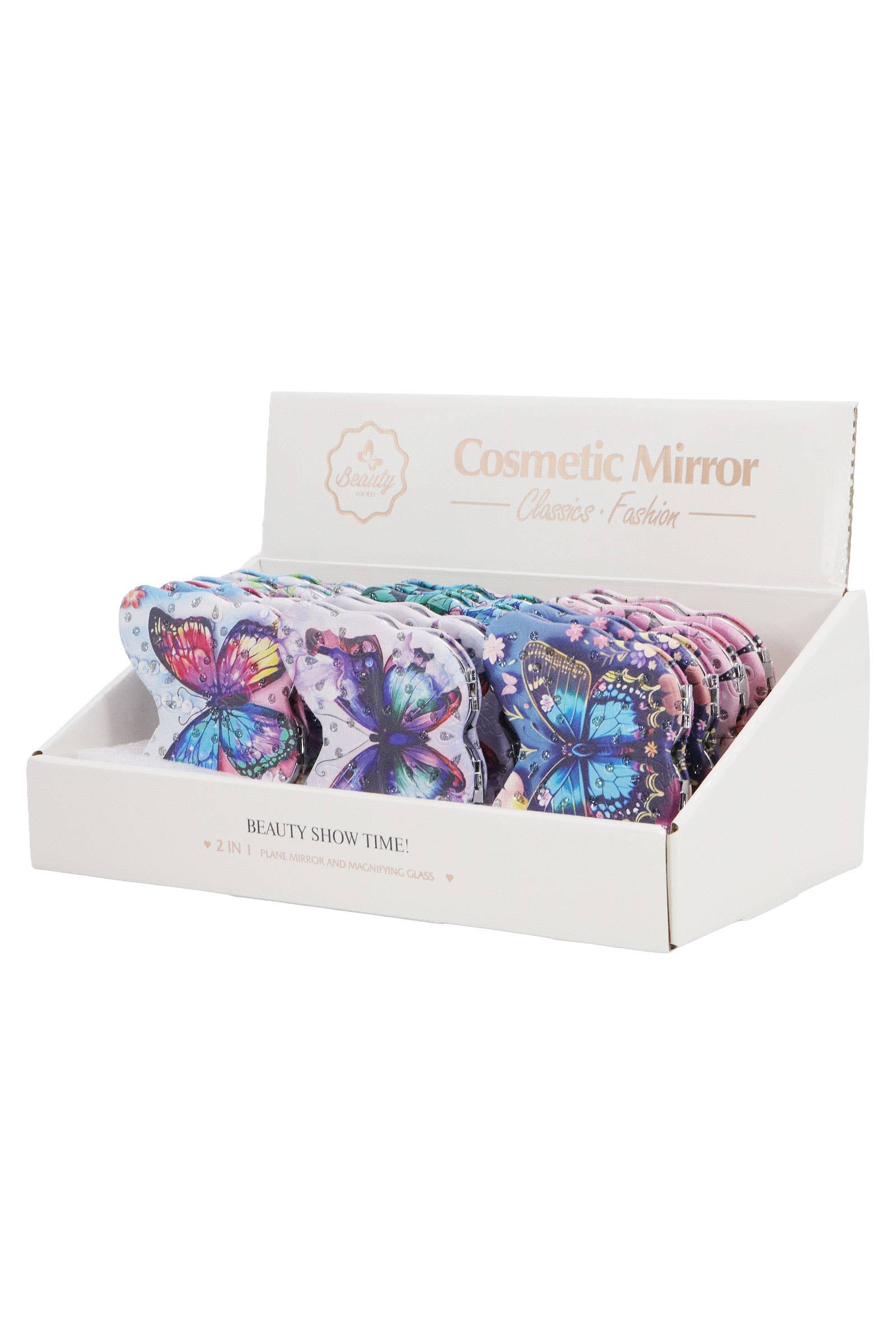 ASSORTEREDE Sommerfugl Blomstret Kosmetisk Kompakt Spejl for engroshandel på Faire1