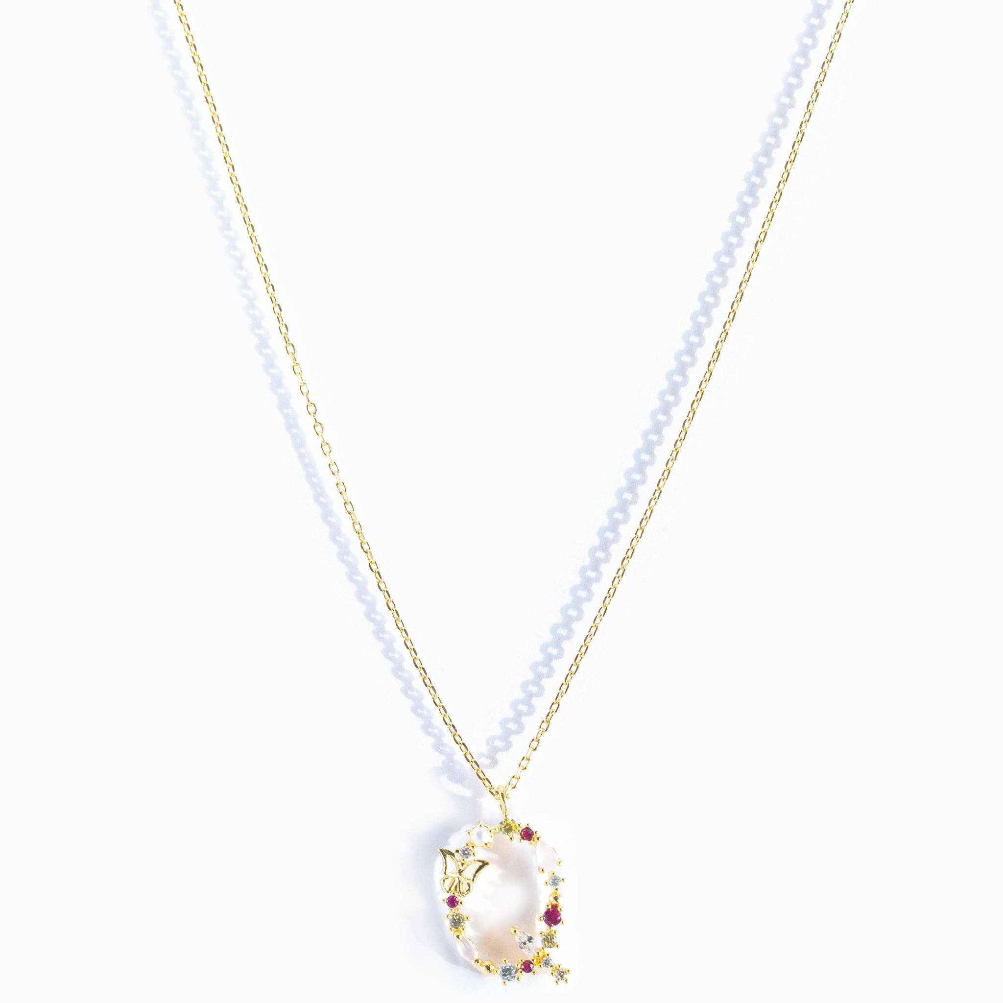 Girls Crew – wholesale Pendant/charm necklace – Flutterfly Stone Initial Necklace43