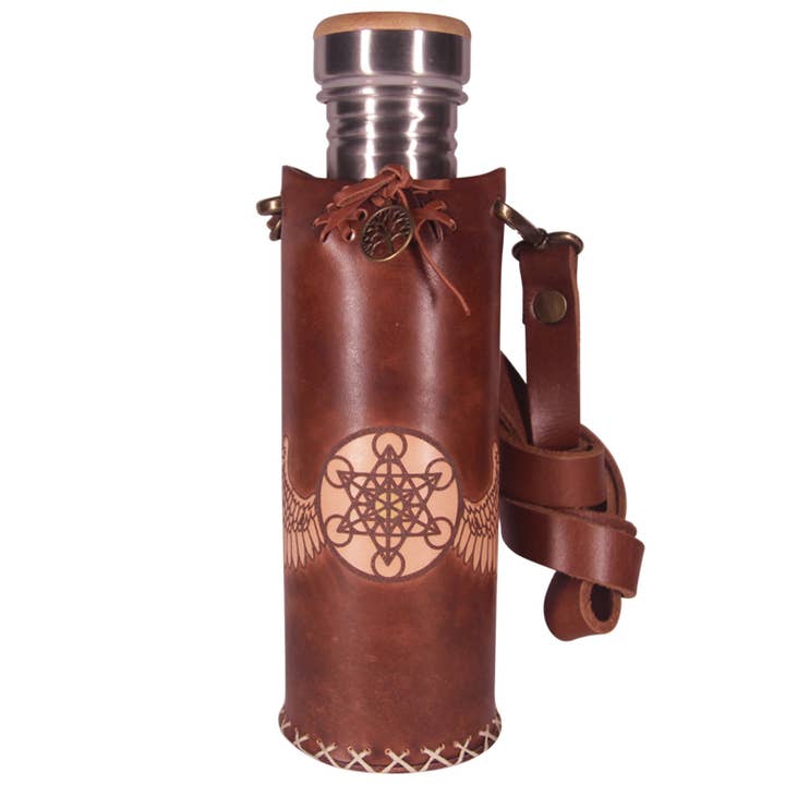 Brown - Merkaba wings - Water Bottle Holder for wholesale by Vesica
