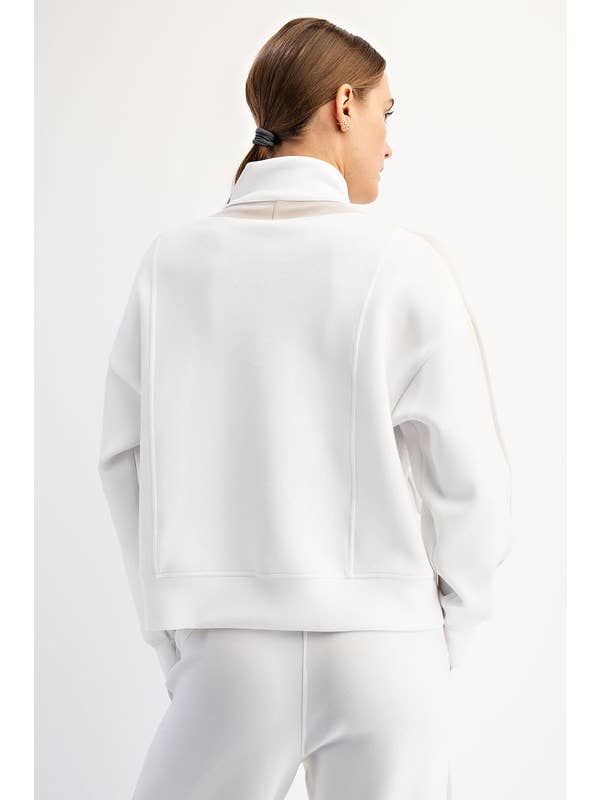 Sunday Morning - Wholesale Athletic Jacket - Women's - J333137-STRIPING ZIP UP MODAL SCUBA JACKET17