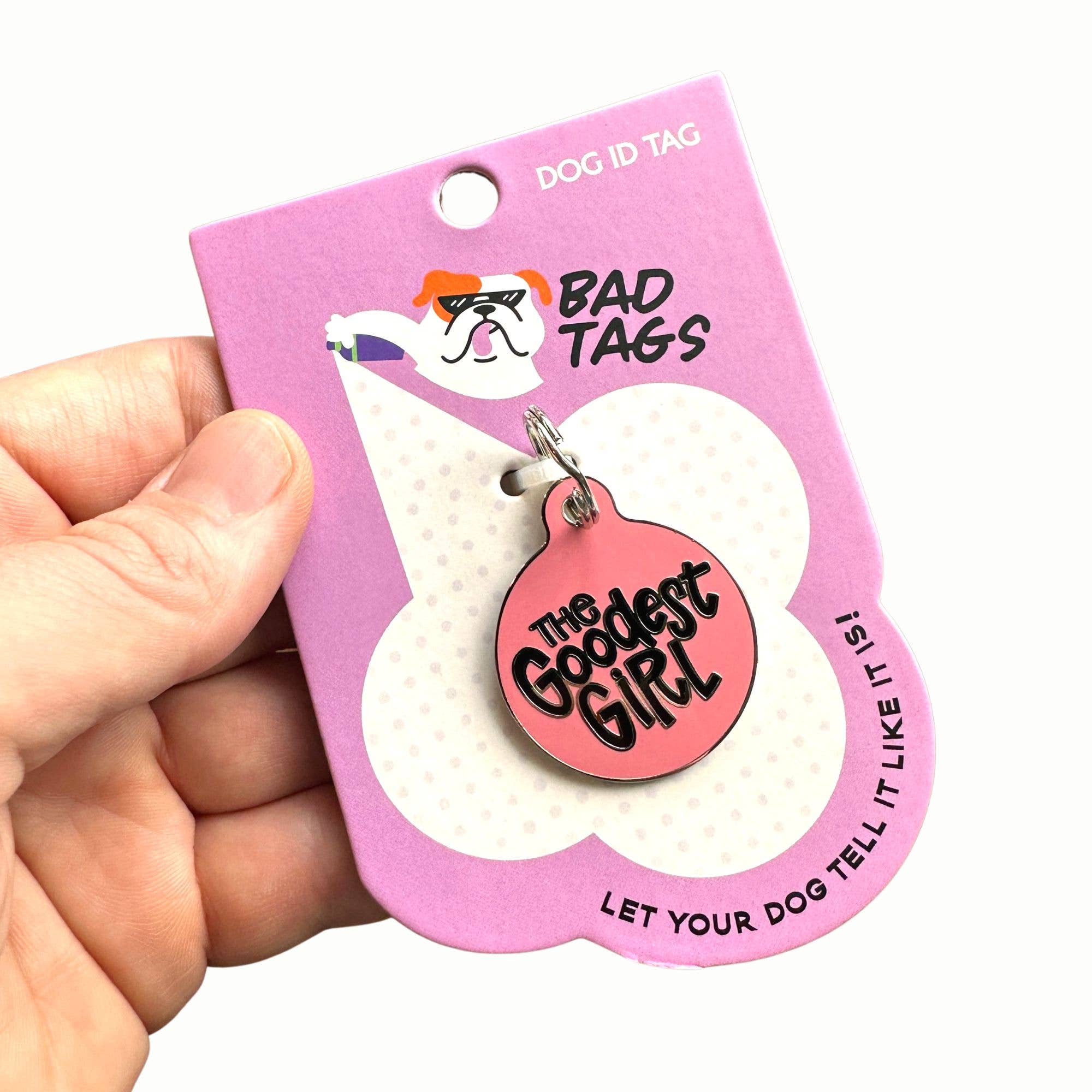 Bad Tags – Großhandel Haustiermarke – Katze/Hund – Personalisierter Hundemarkenanhänger mit scanbarem QR-Code – Goodest Girl1