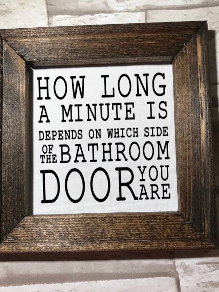 Hvor længe et minut er sjovt indrammet badeværelse indretning indrammet for engroshandel hos Works of Panglossian