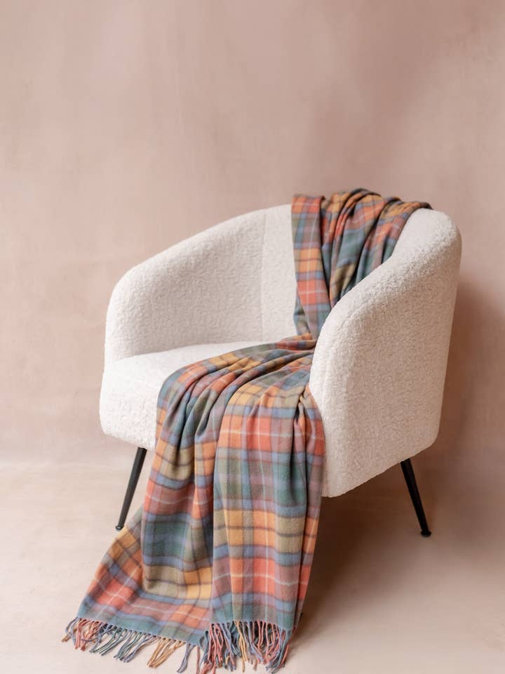 Cashmere Blanket in Buchanan Antique Tartan for wholesale by TBCo
